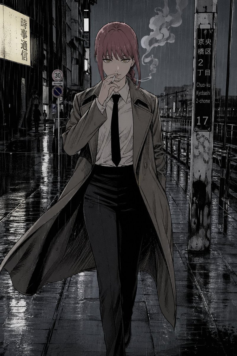 AI Prompt for a Smoking Female Anime Character in Tokyo Cityscape