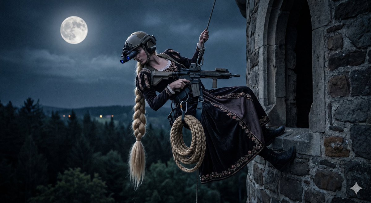 AI Prompt for a Solo Rapunzel Comic Book Exfiltration Scene