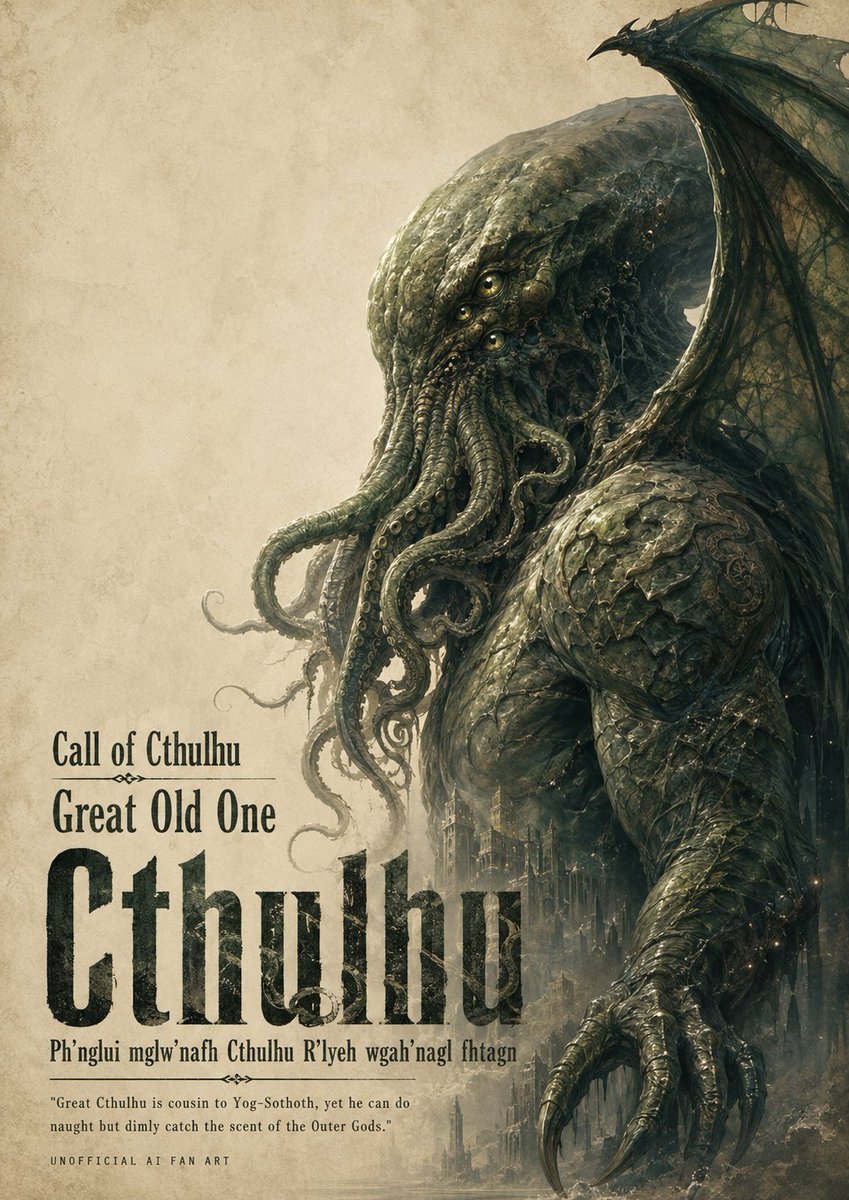 AI Prompt for a Stylish and Dark Great Cthulhu Illustration