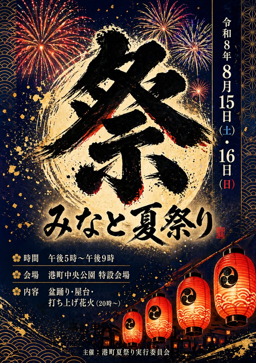 AI Prompt for a Vibrant Japanese Matsuri Poster with Customizable Details
