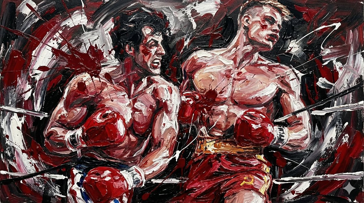 AI Prompt for Abstract Expressionist Boxing Match Oil Painting