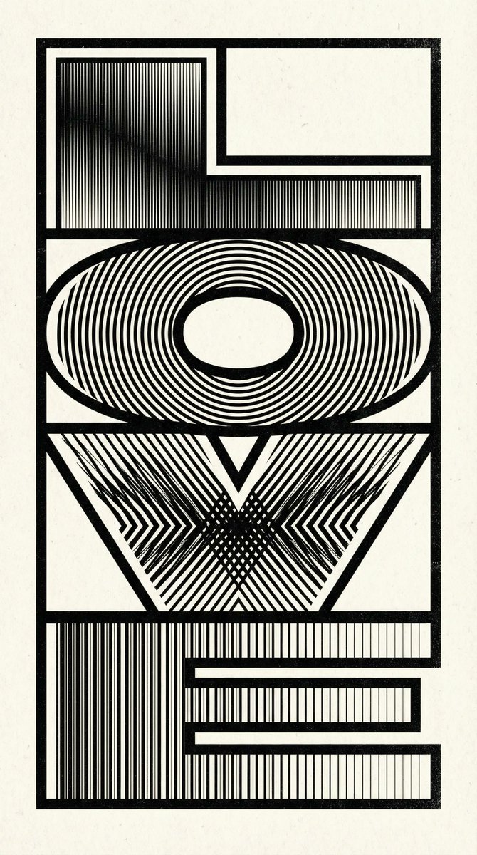 AI Prompt for Abstract Op Art LOVE Typography Poster