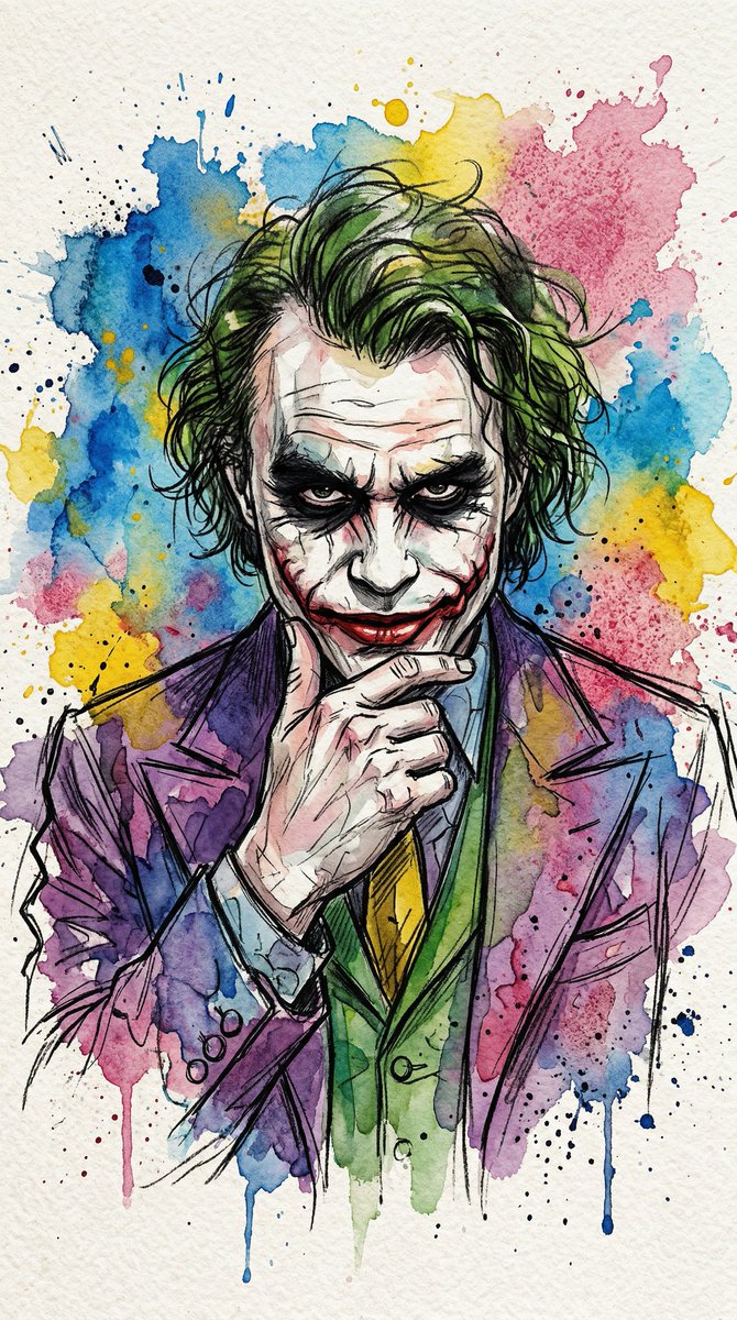 AI Prompt for Abstract Watercolor Joker Art in Vibrant Colors