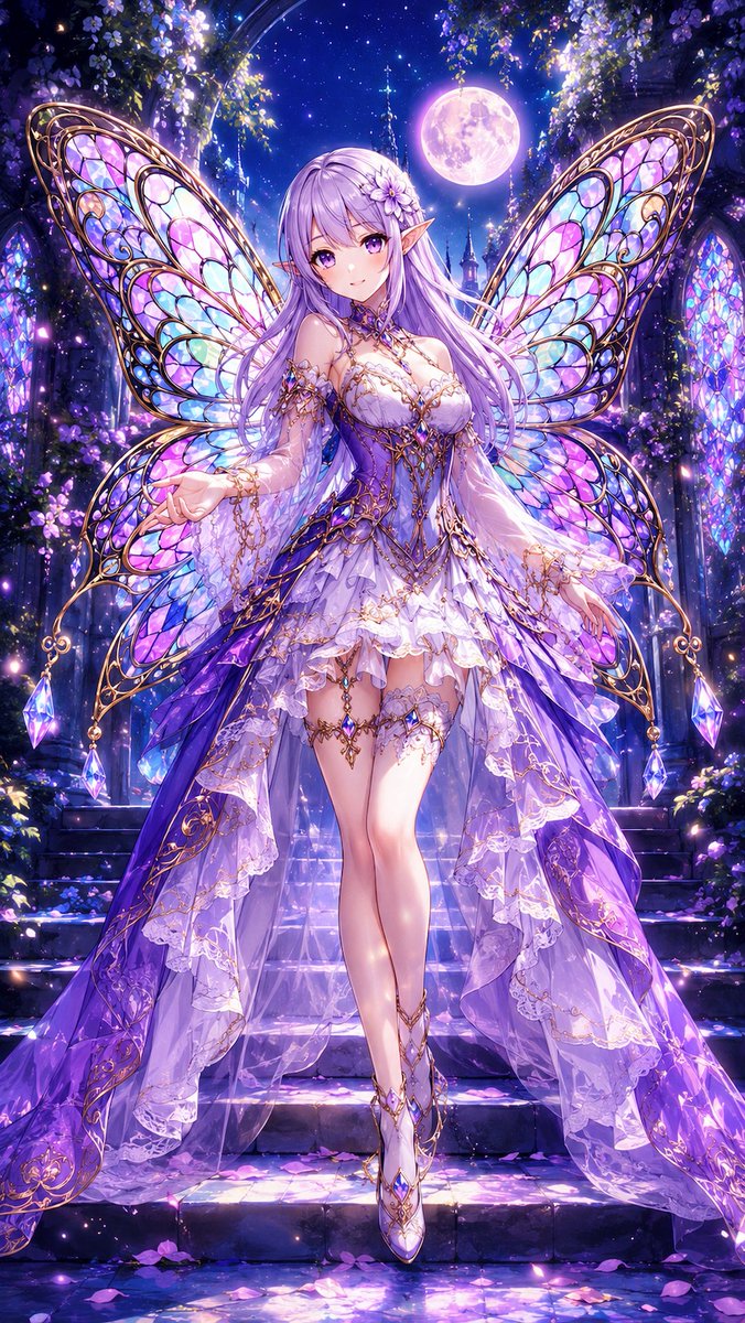 AI Prompt for Aisha Wing Character Illustrator: Generate Stained Glass Butterfly Wings Portrait