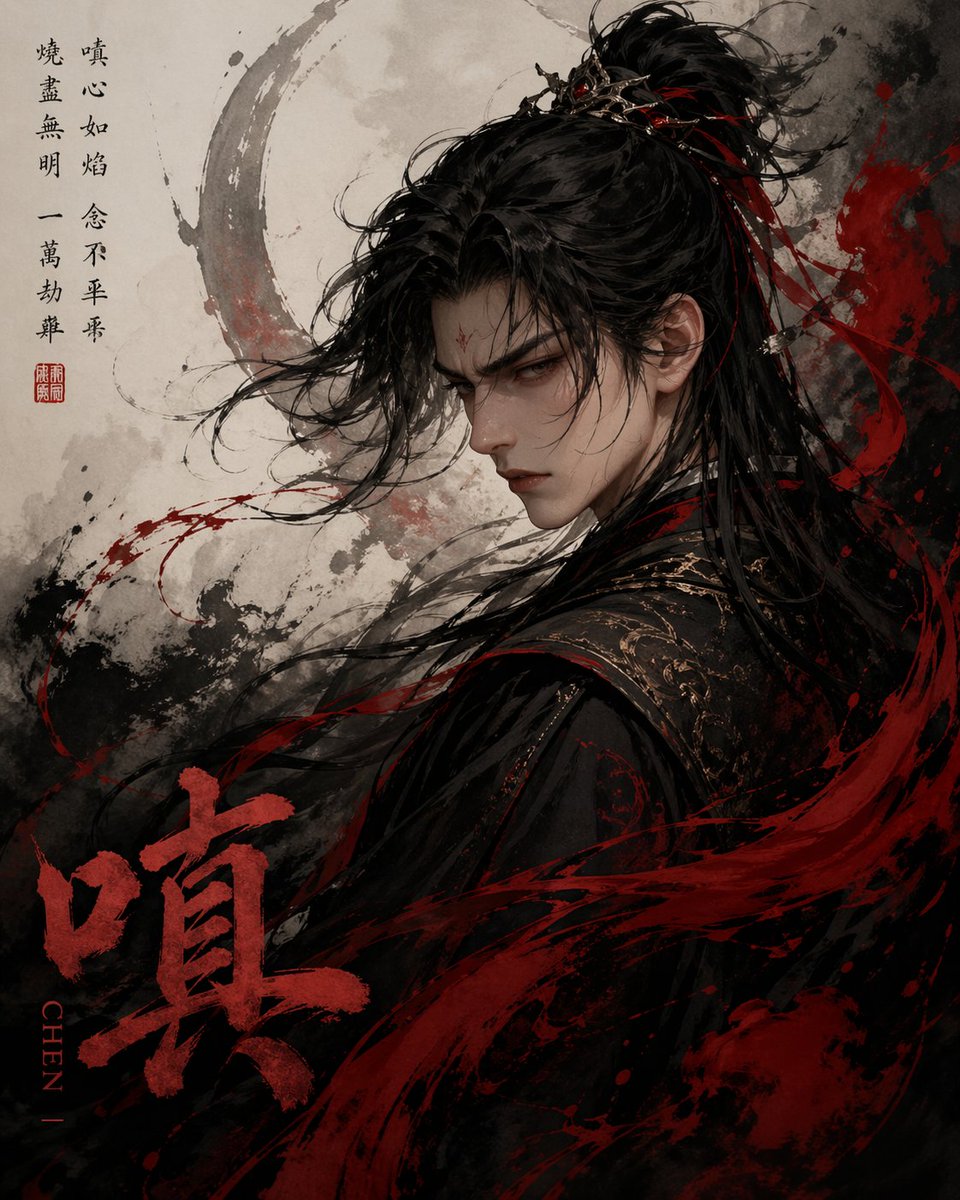 AI Prompt for an Expressive Chinese Character Poster in Xianxia-Style Ink Art