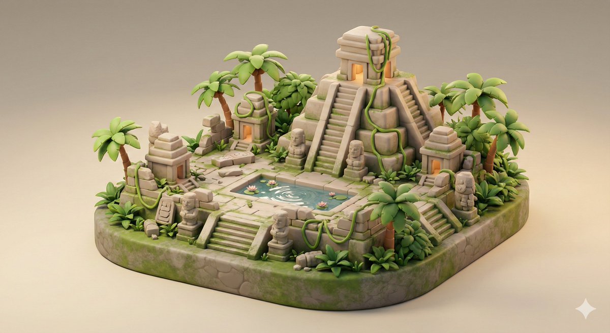 AI Prompt for Ancient Jungle Temple Diorama Collectible