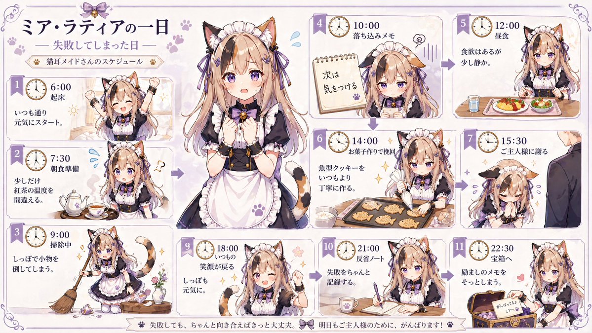 AI Prompt for Animated Maid Infographic with Pastel Anime Style
