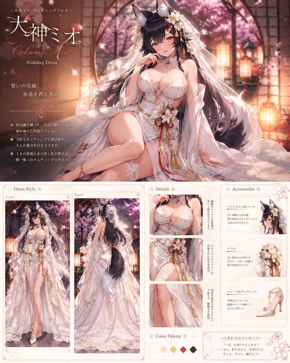 AI Prompt for Anime Bride Wedding Dress Design