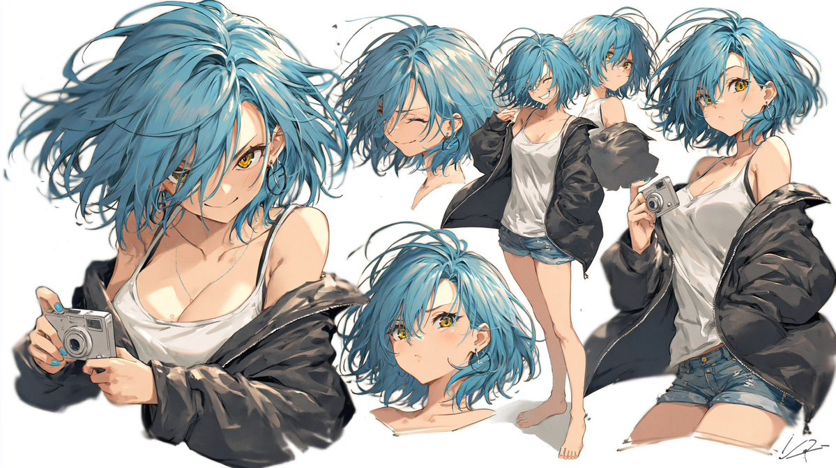 AI Prompt for Anime Character Collage: Generate White Background Art