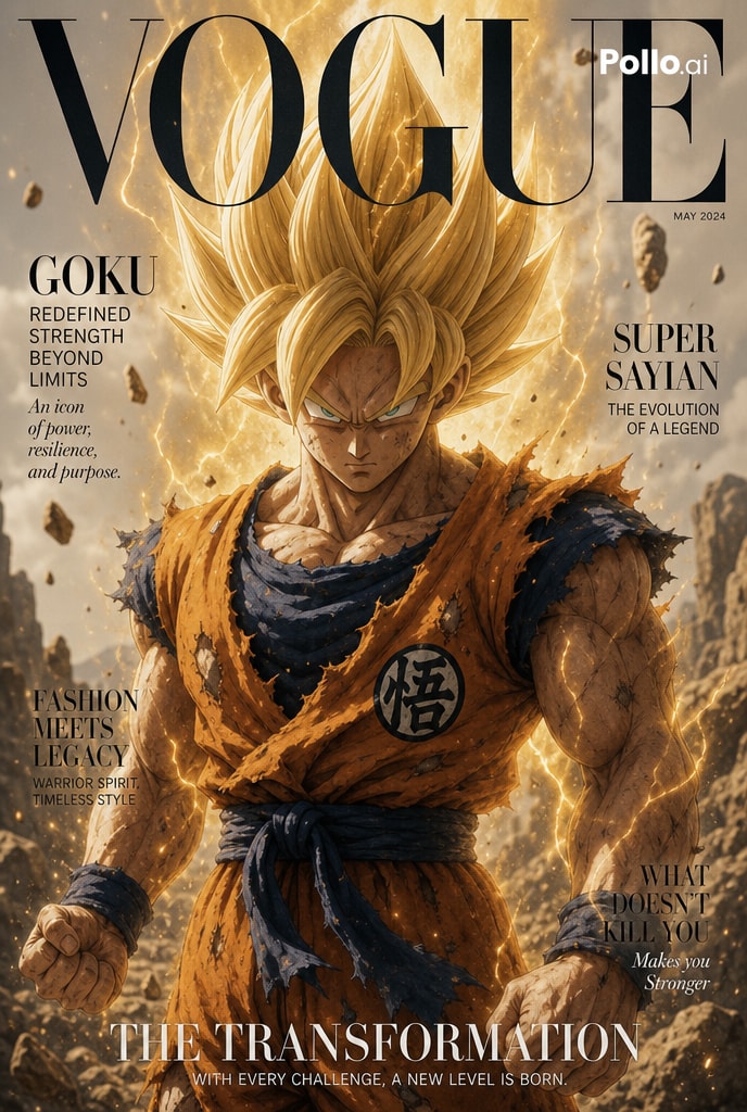 AI Prompt for Anime Character Vogue Cover Art