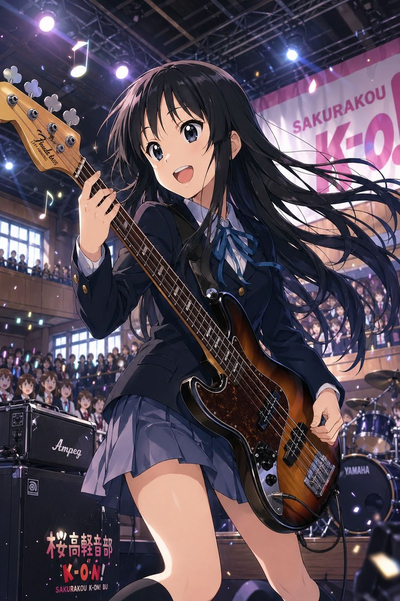 AI Prompt for Anime Concert Scene with Bassist