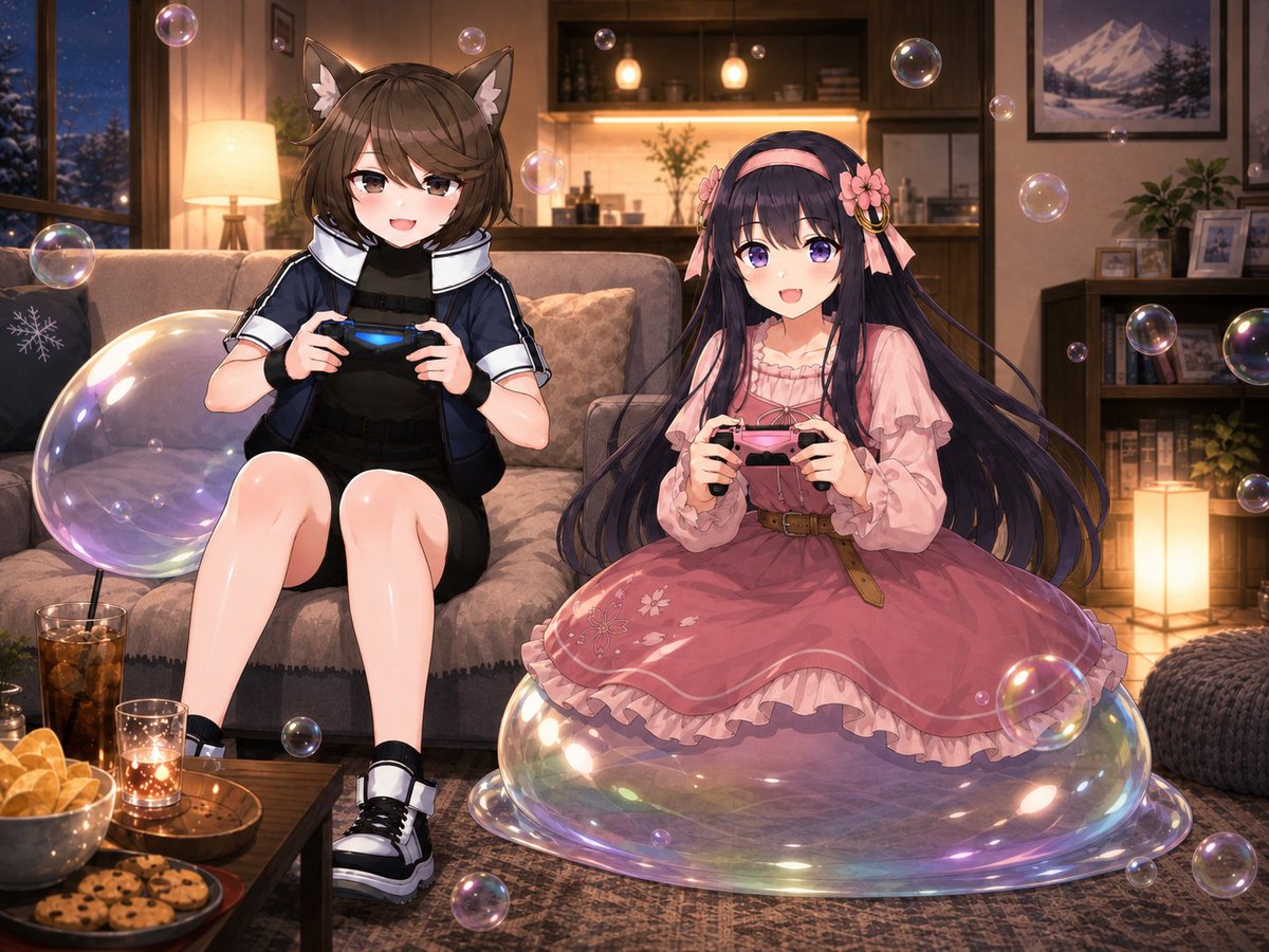 AI Prompt for Anime Condo Duo Gaming Scene