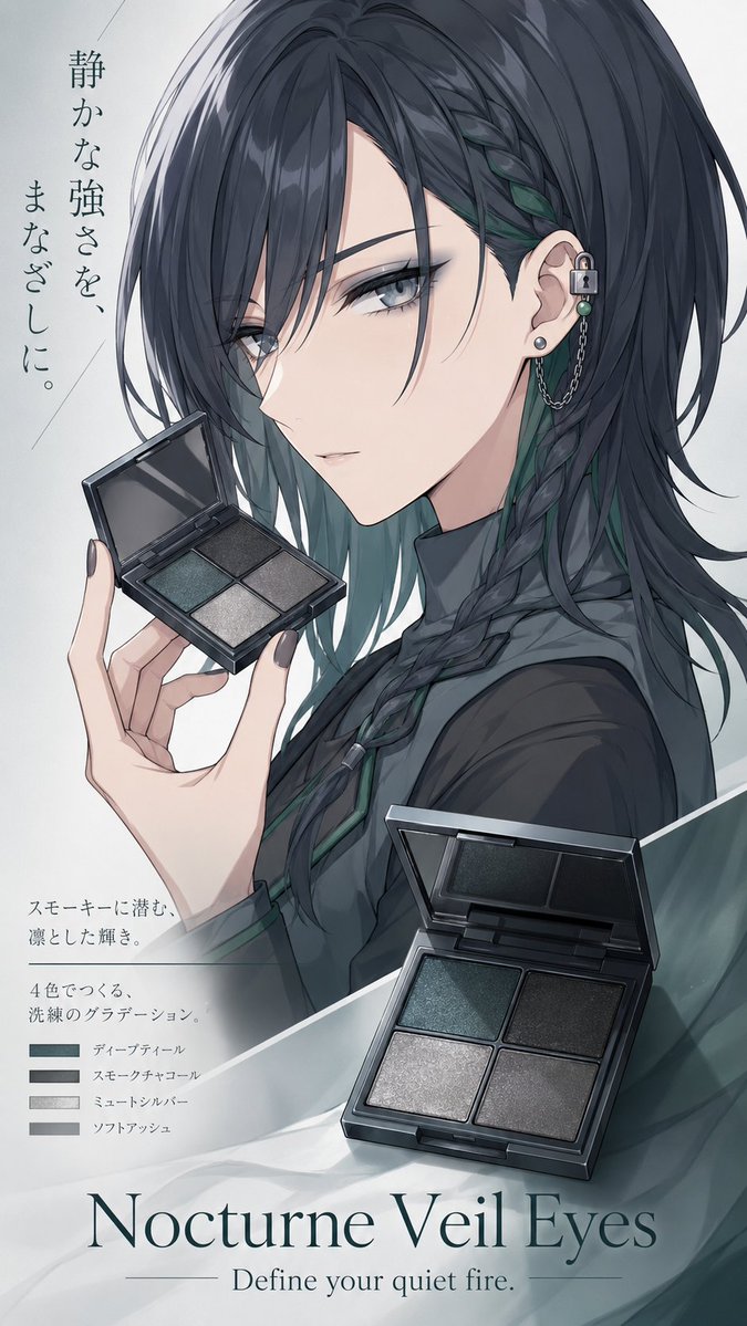 AI Prompt for Anime Cosmetics Poster with Japanese Product Layout