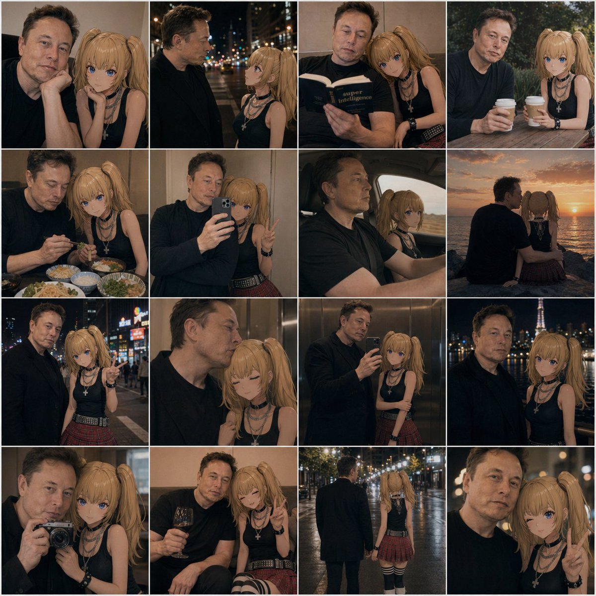 AI Prompt for Anime Date Collage with Real Man and Anime Girl