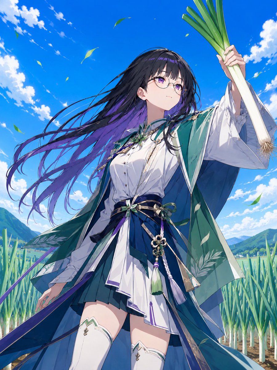 AI Prompt for Anime Fantasy Heroine with Green Onions in Harvest Field