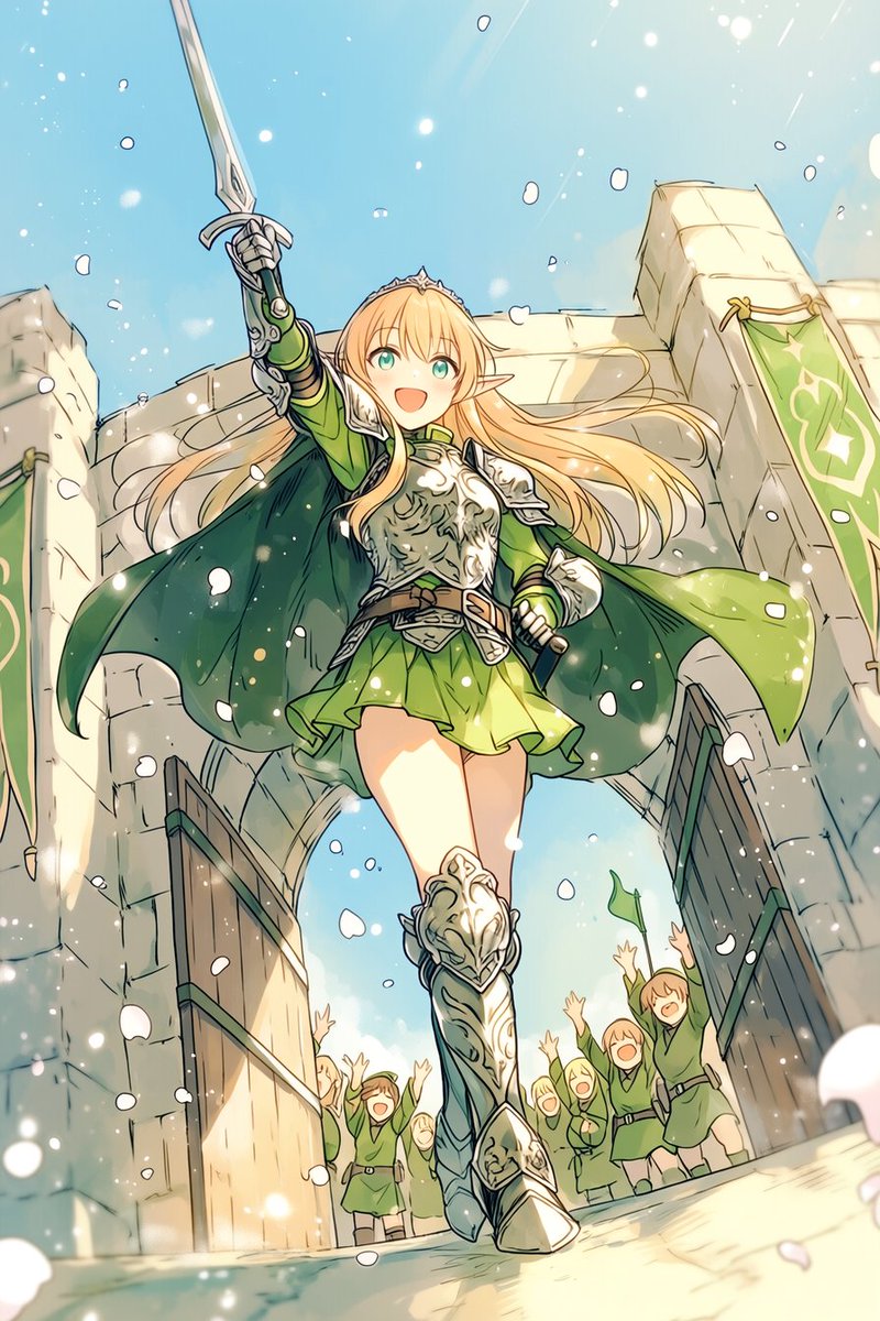 AI Prompt for Anime Fantasy Portrait of Smiling Elf Knight