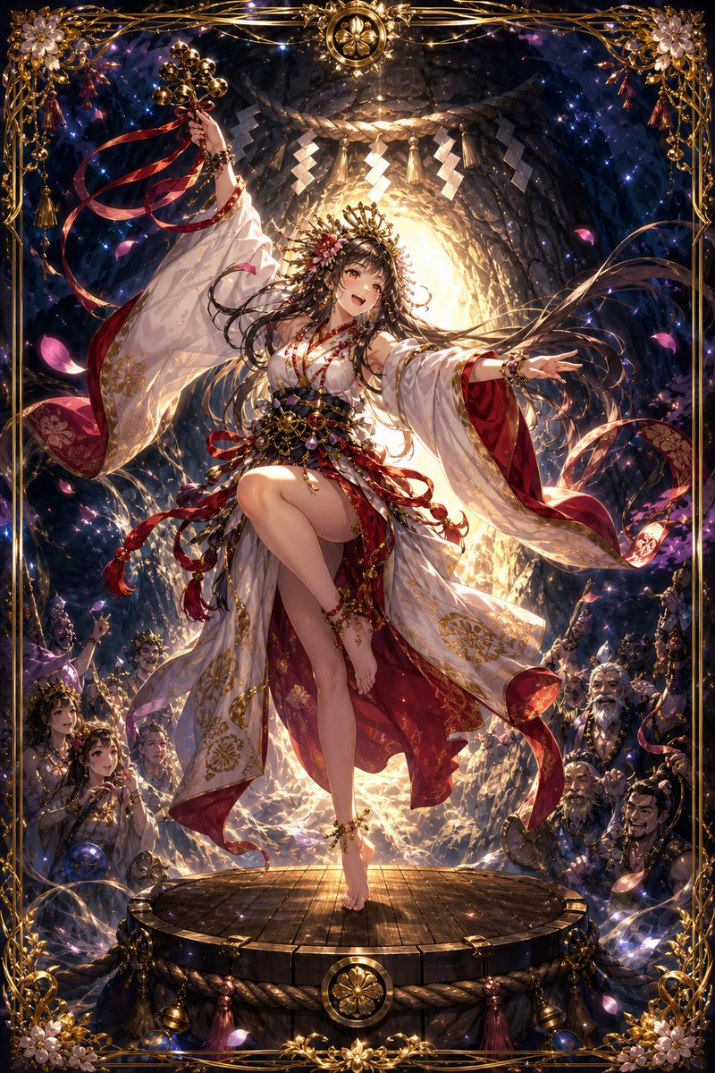 AI Prompt for Anime Fantasy Shrine Dance Poster