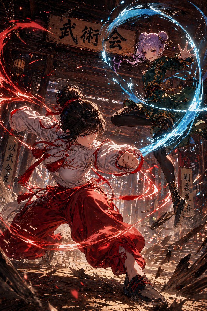 AI Prompt for Anime Female Martial Artists in Dojo