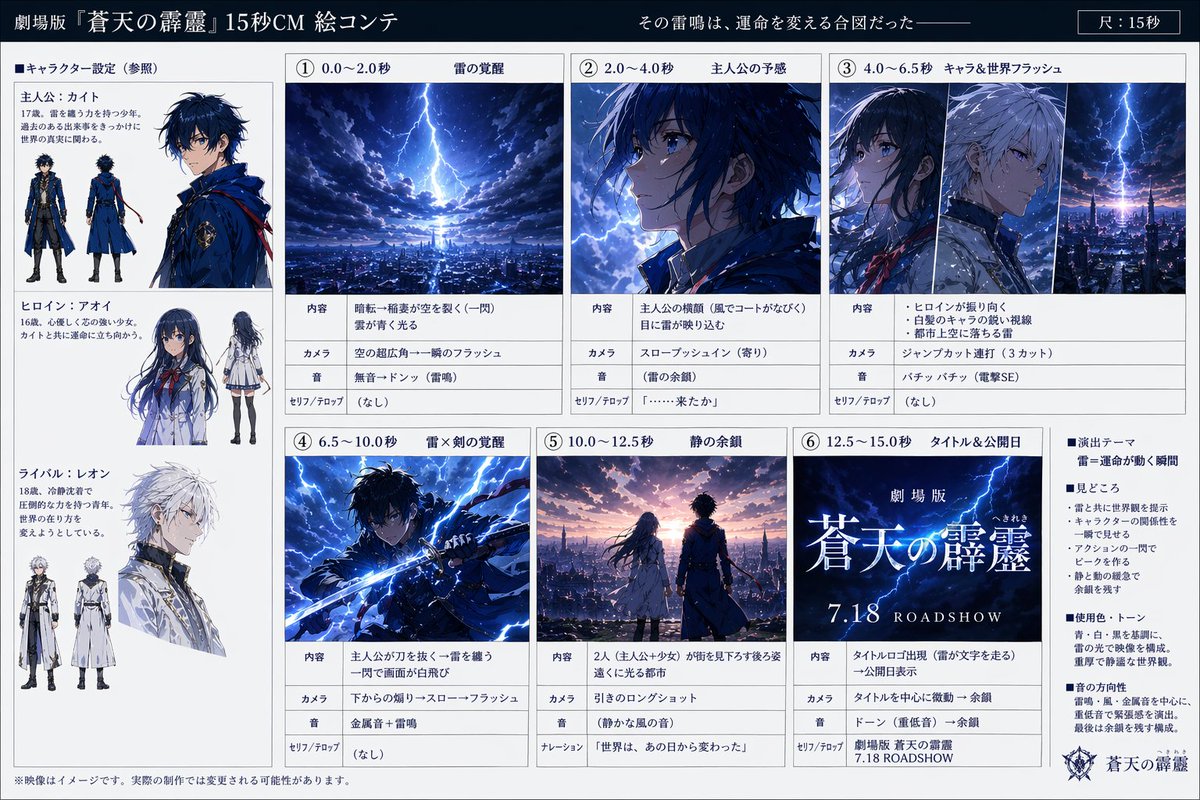 AI Prompt for Anime Film Commercial Storyboard