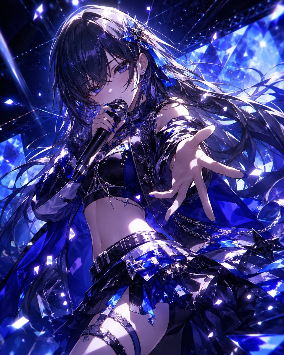 AI Prompt for Anime Gothic Idol Scene