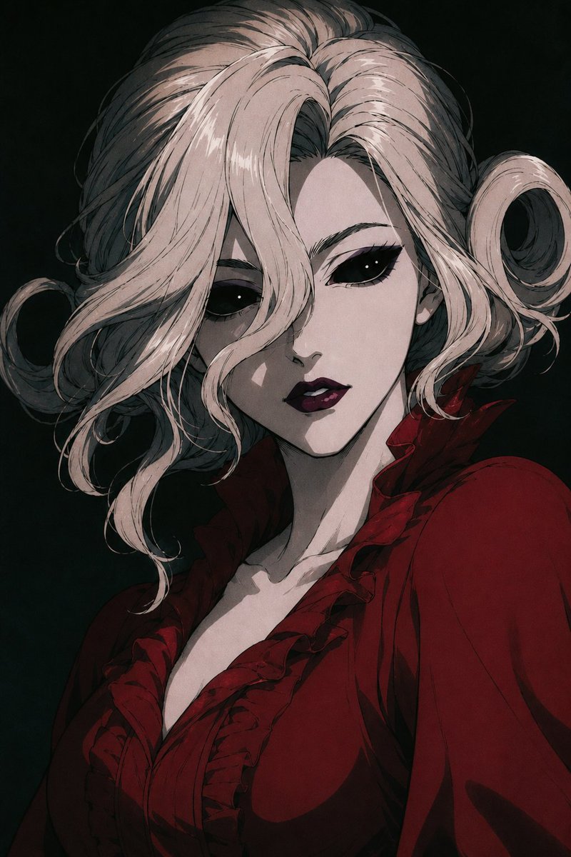 AI Prompt for Anime Gothic Queen Character Art with Dark Fantasy Elements