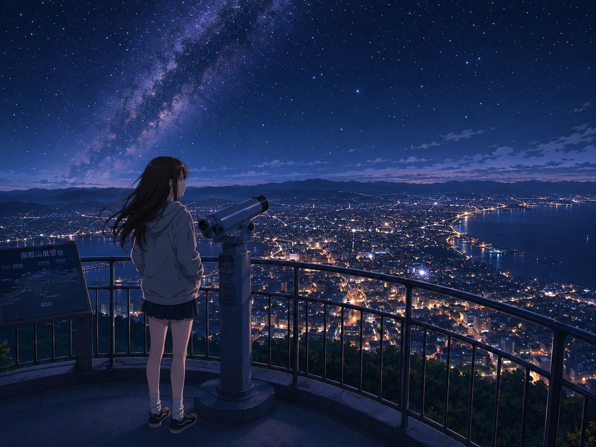 AI Prompt for Anime-Inspired Cityscape under the Starry Sky