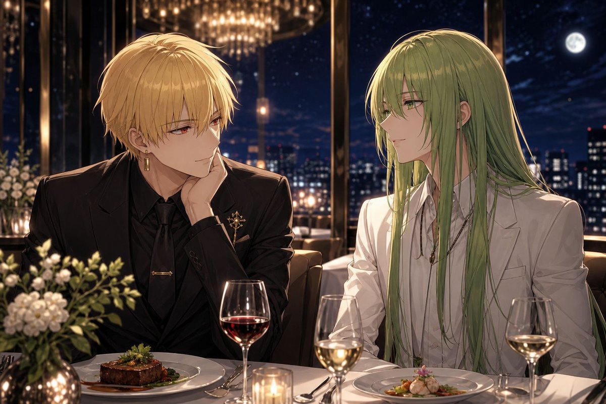 AI Prompt for Anime-Inspired Couple Cityscape Illustration