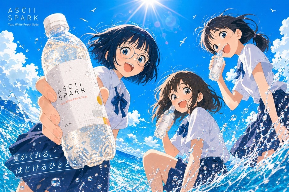 AI Prompt for Anime-Inspired Summer Soda Ad Poster