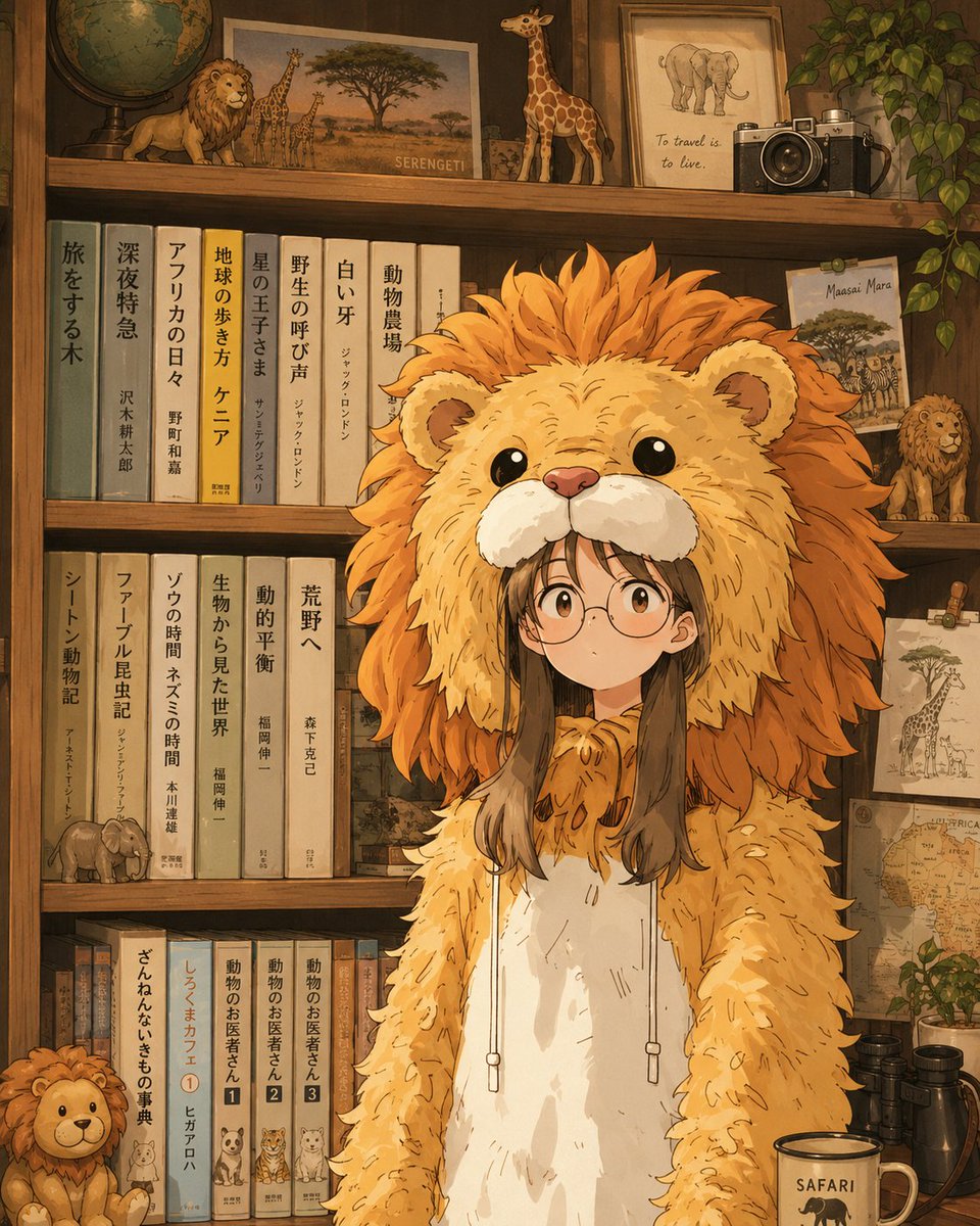 AI Prompt for Anime Lion Costume Safari Study: Generate Cute Lion Kigurumi Portrait