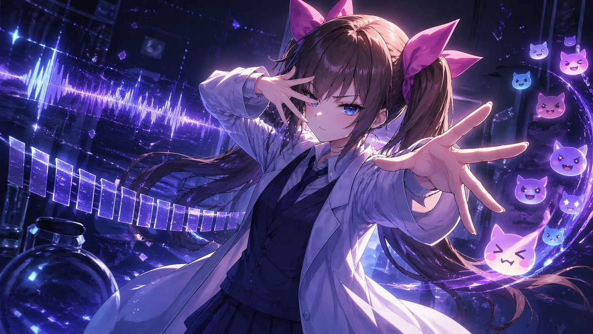 AI Prompt for Anime-Magical Girl Cyberpunk Character in Neon Lab Setting