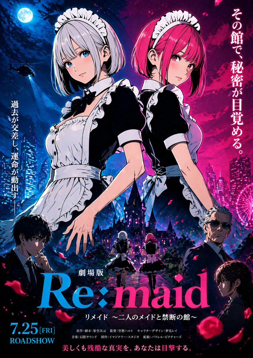 AI Prompt for Anime Maid Movie Poster Design