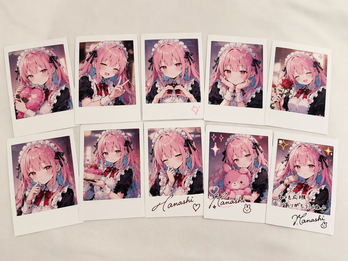 AI Prompt for Anime Maid Polaroid Collection: Instant Photos with Handwritten Signatures