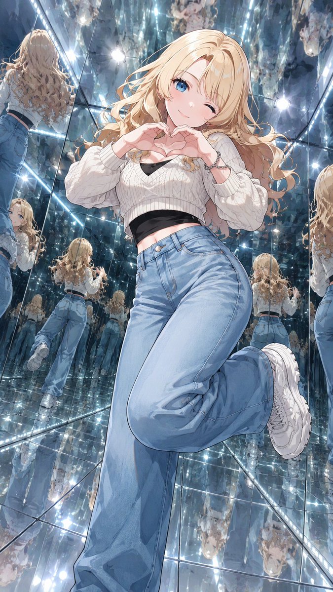 AI Prompt for Anime Mirror Illustration