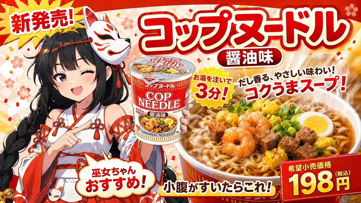 AI Prompt for Anime Noodle Product Poster with Text and Character