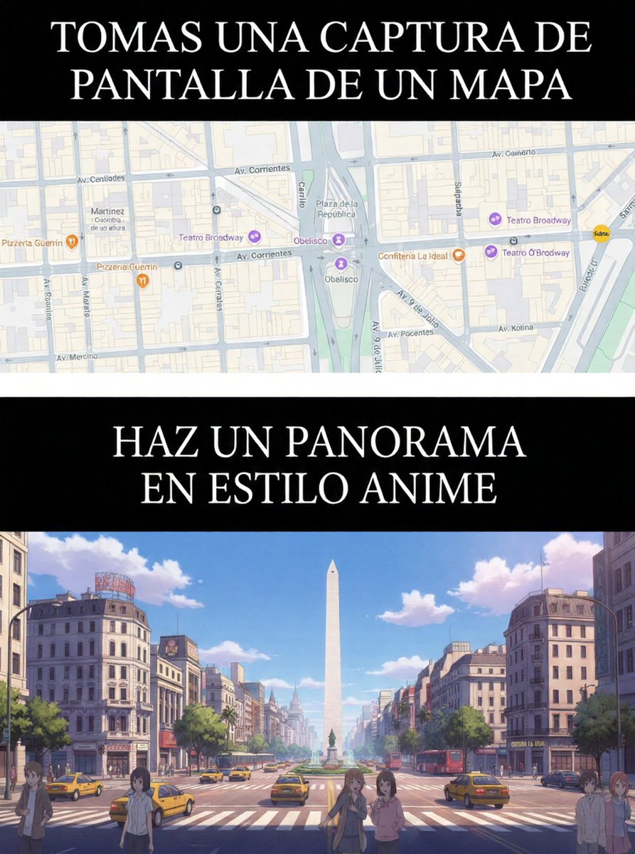 AI Prompt for Anime Panorama Conversion in Adobe Firefly - Map Screenshot to Anime-Style Art