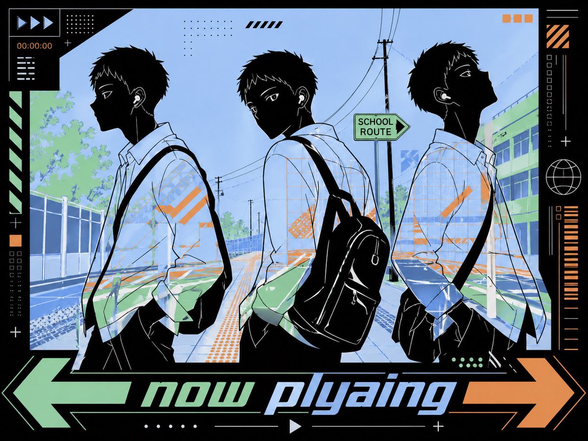 AI Prompt for Anime Poster with Schoolboys in Street Scene