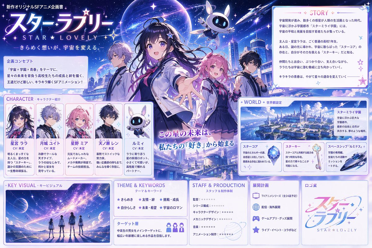 AI Prompt for Anime School Visual Proposal - Space Academy Concept Art