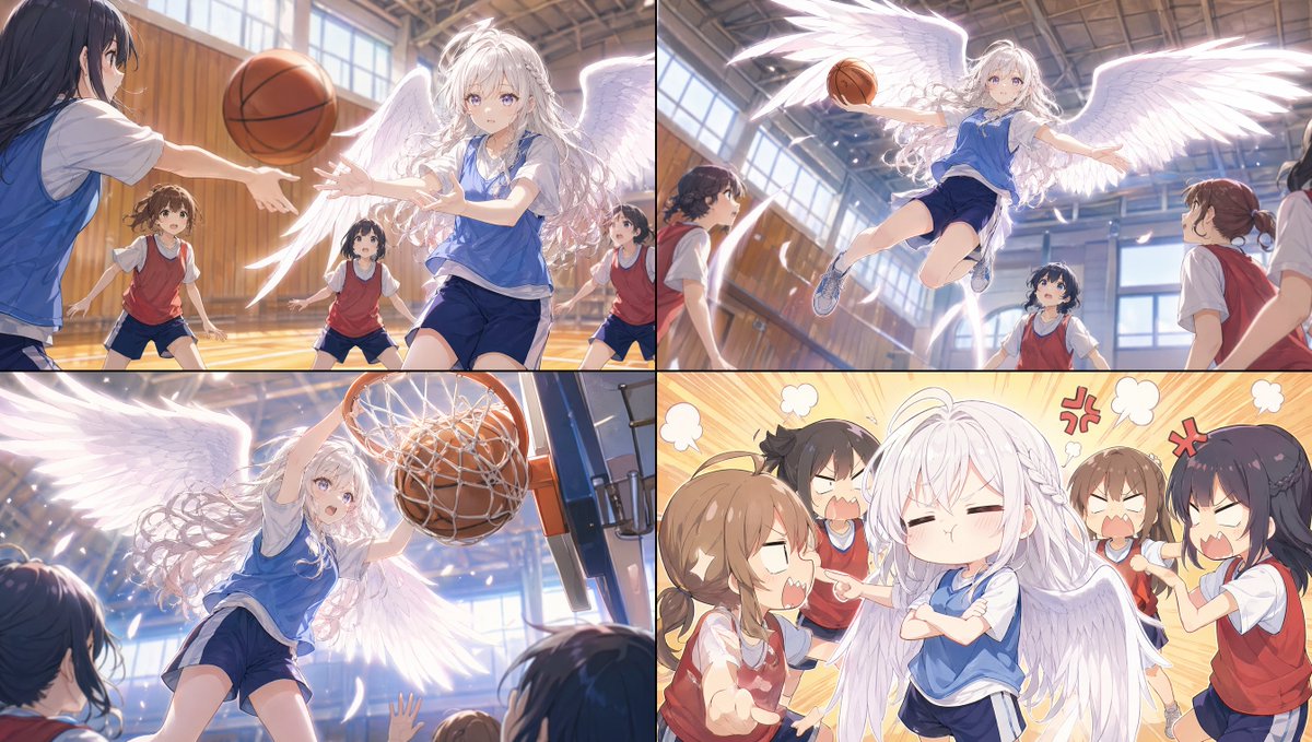 AI Prompt for Anime Schoolgirl Basketball Concept Art