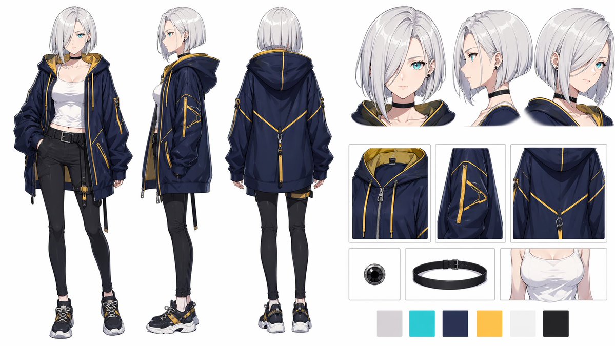 AI Prompt for Anime Streetwear Character Design and Reference Sheet