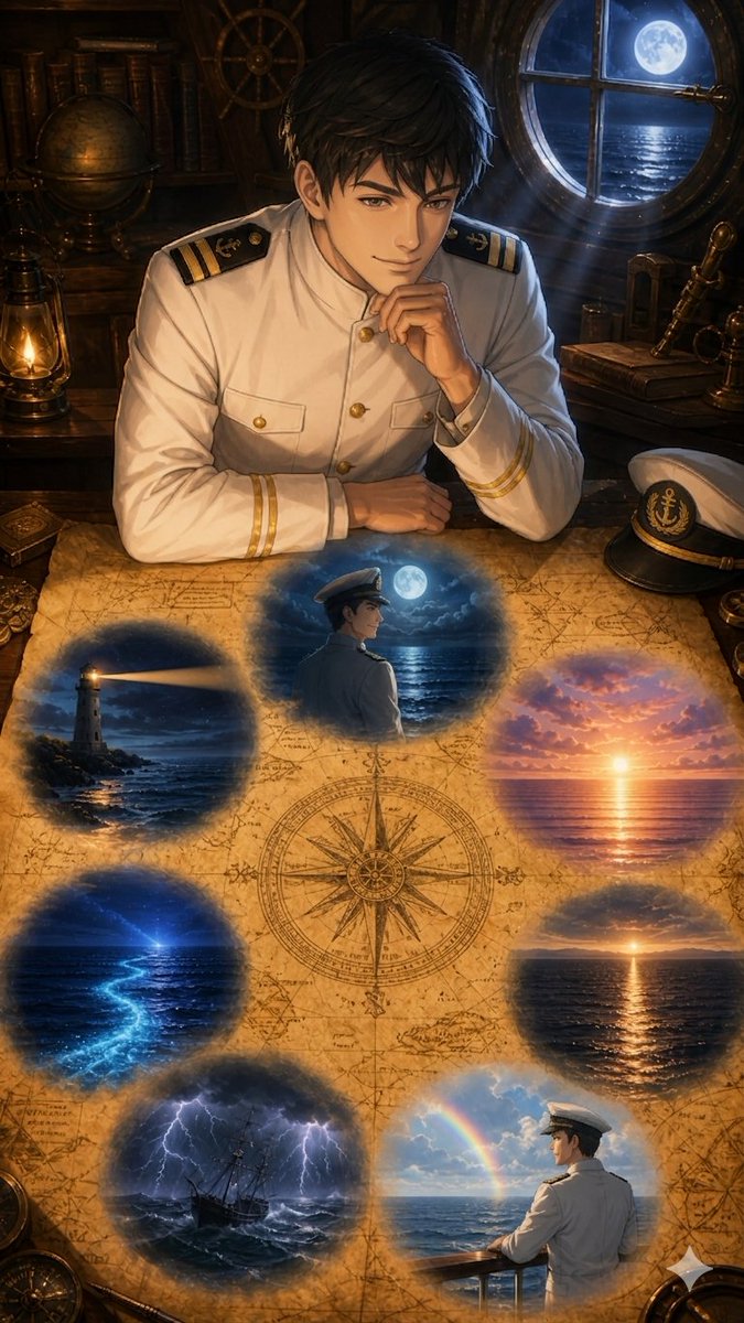AI Prompt for Anime-Style Cinematic Naval Officer Map Poster