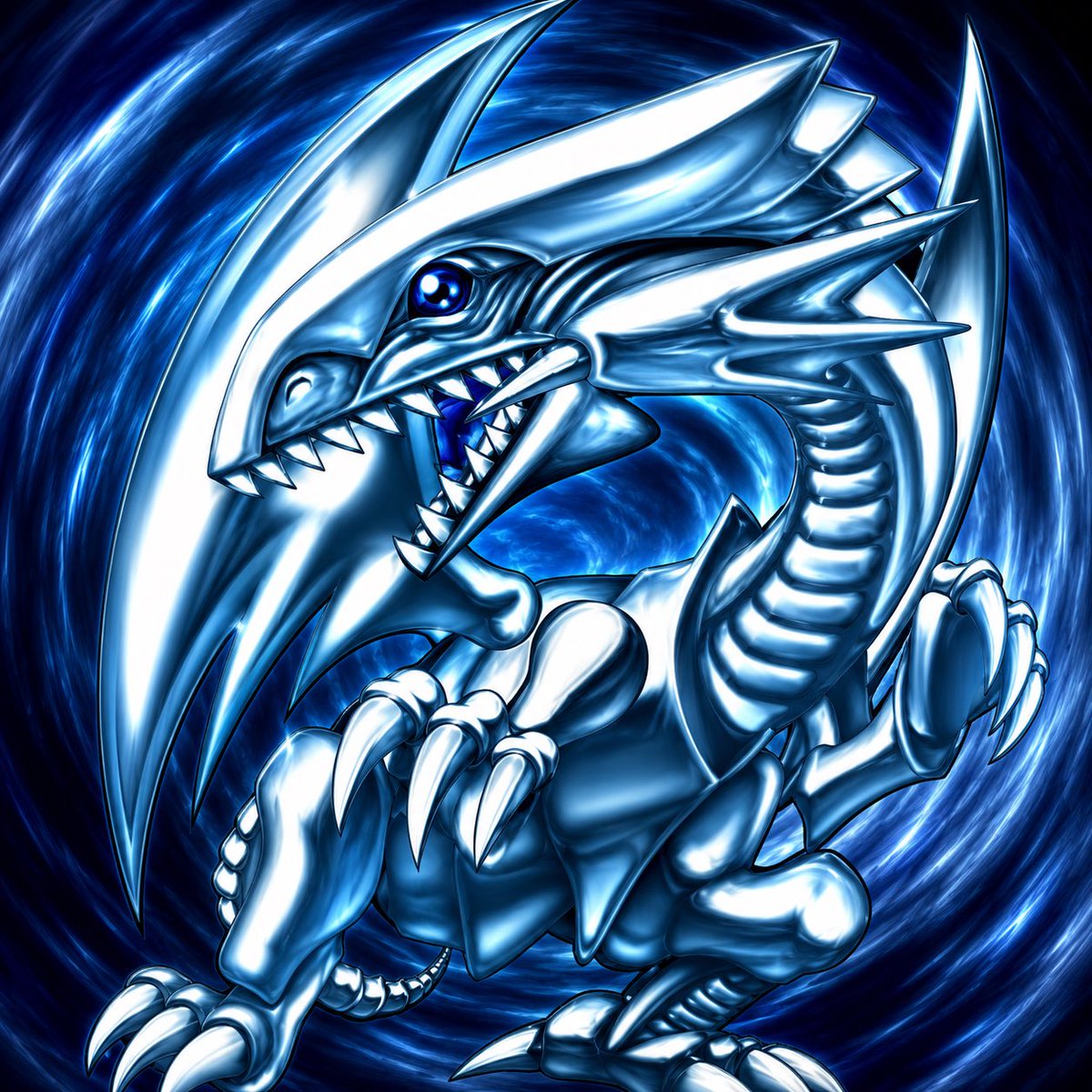 AI Prompt for Anime-Style Dragon Illustration with Swirling Blue Vortex Background