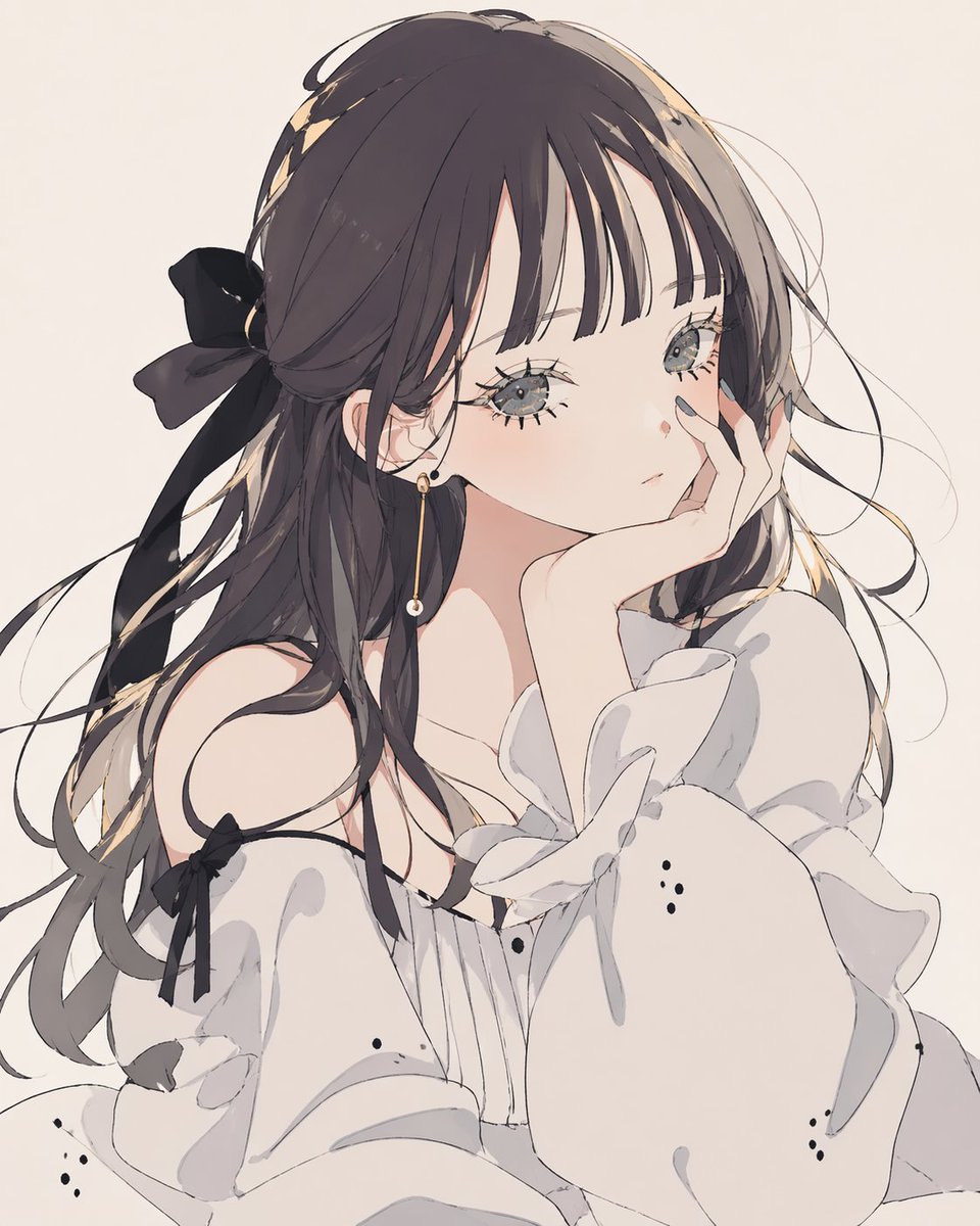 AI Prompt for Anime Style Female Portrait with Monochrome Tones