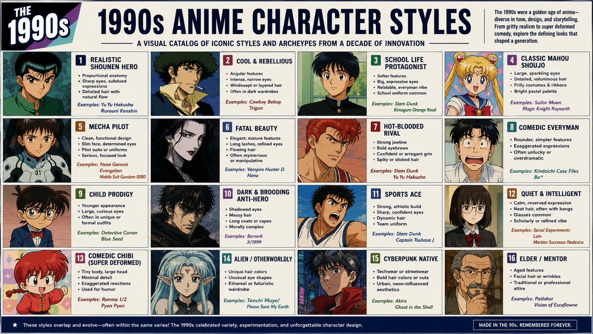 AI Prompt for Anime Style Infographic: Generate Clean, Labeled Character Grids