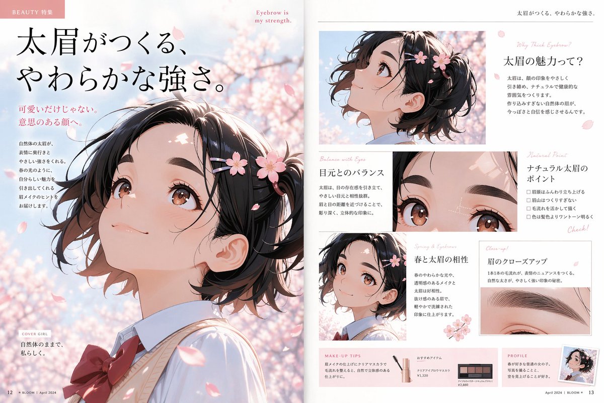 AI Prompt for Anime-Style Japanese Beauty Magazine Cover Art