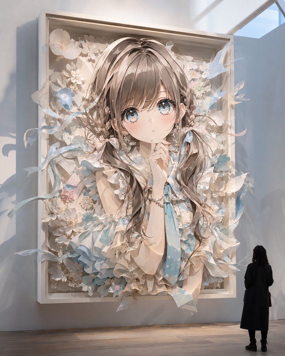 AI Prompt for Anime-Style Museum Papercraft Portrait