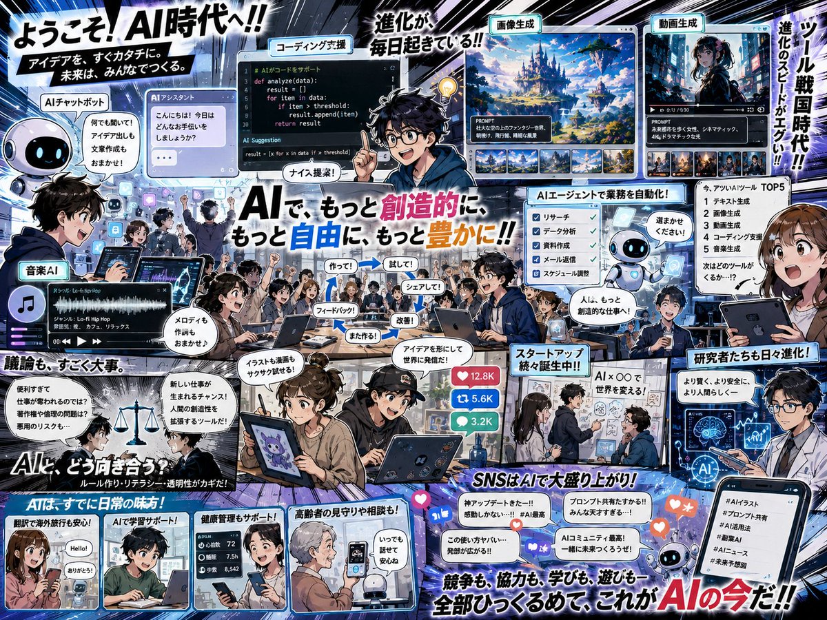 AI Prompt for Anime Style Poster with AI Tools Infographic