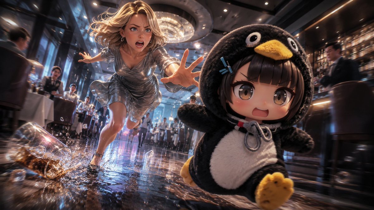 AI Prompt for Anime-Style Restaurant Chase Scene
