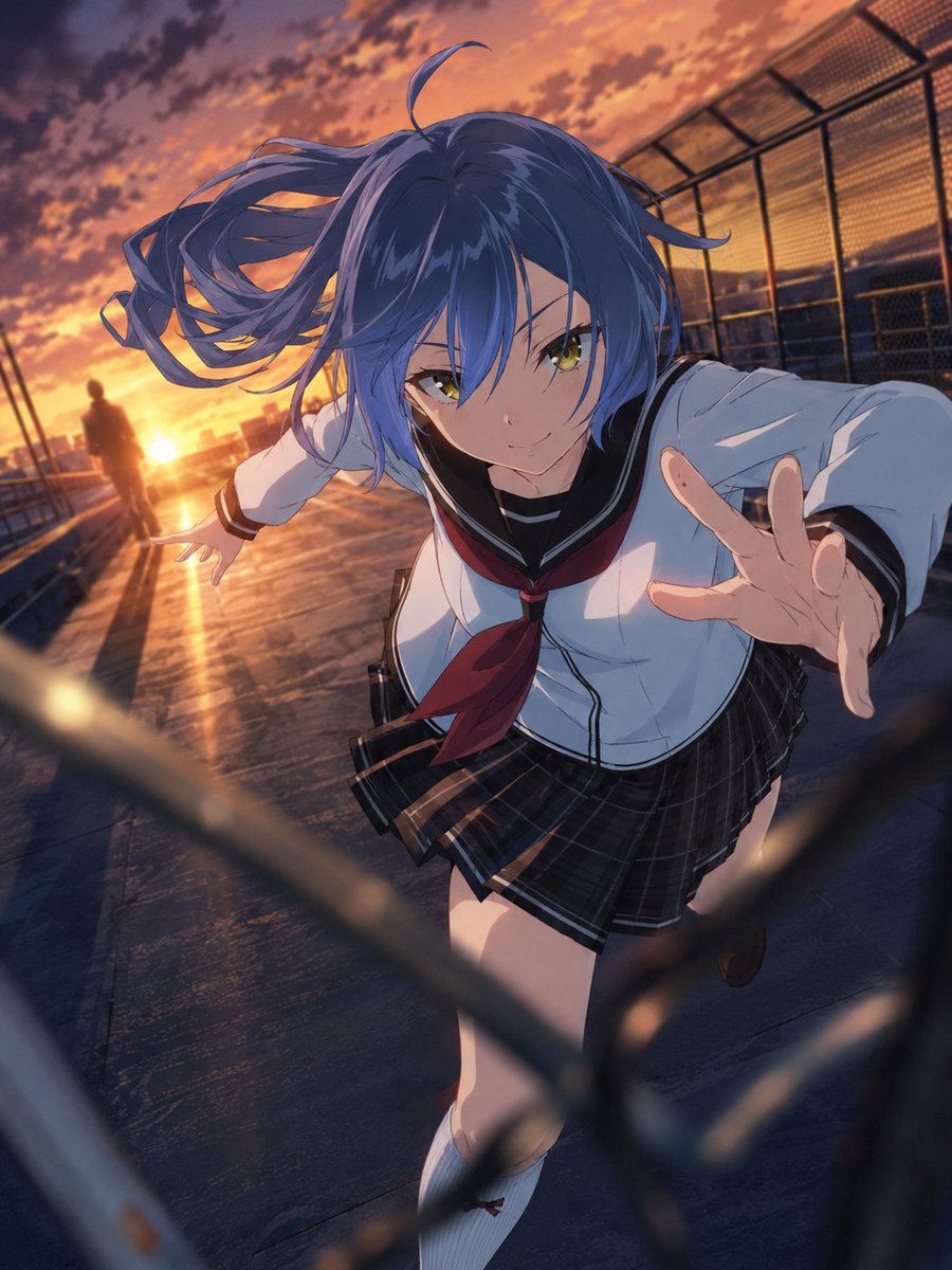 AI Prompt for Anime-Style Rooftop Landscape with Action Scene