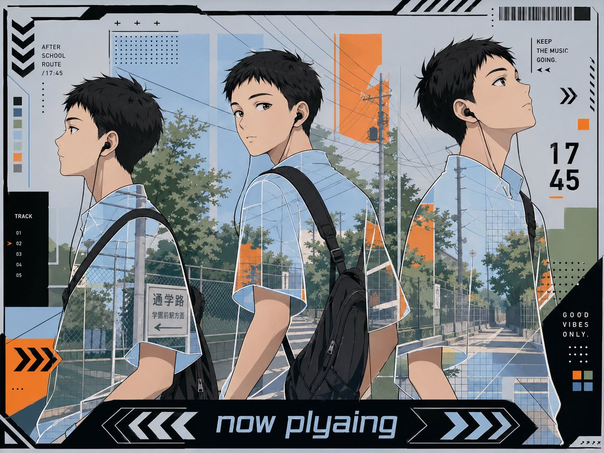 AI Prompt for Anime-Style Schoolboy Poster Art