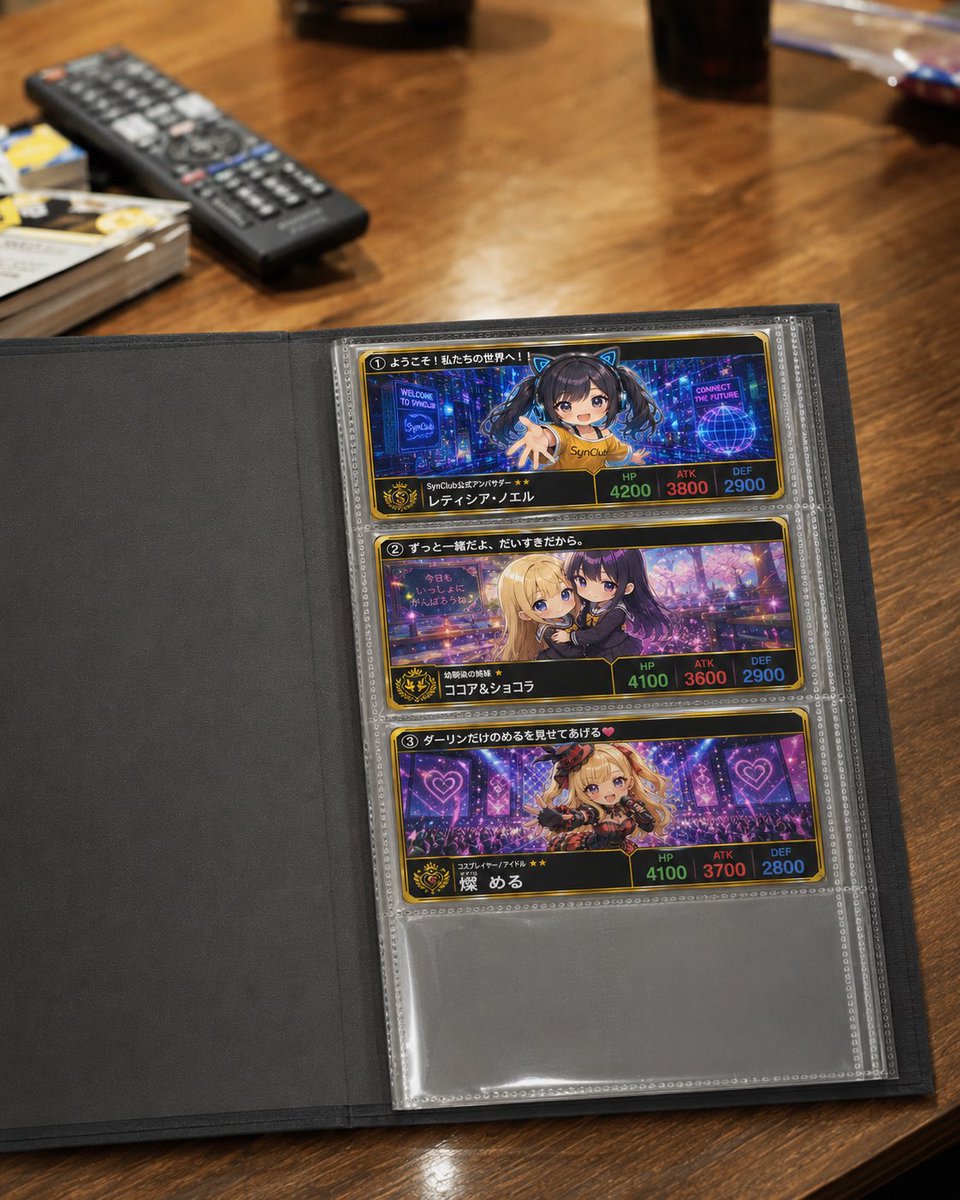 AI Prompt for Anime Trading Card Album Photos